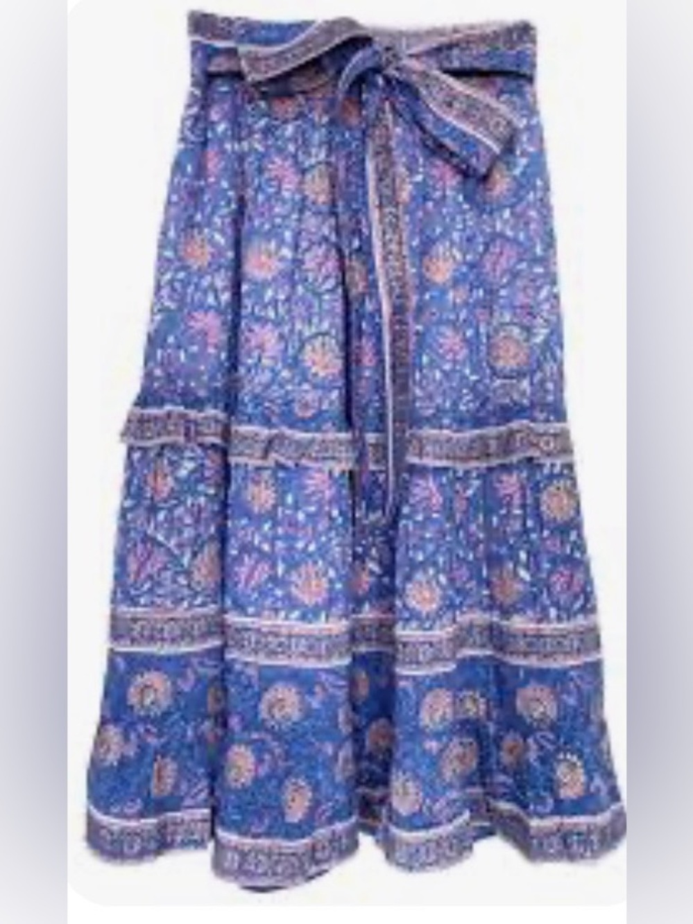Bell "Rebecca" Midi Skirt with Waist Tie